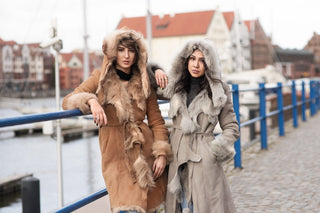 Sand toscana shearling coat