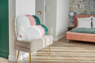 Snow Heart Pillow with Frills