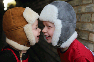 Children’s Chestnut Sheepskin Aviator Hat