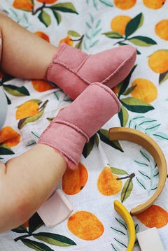 Rose baby booties