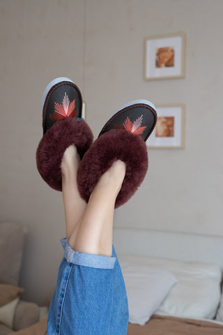 Cranberry Sheepers Sheepskin Slippers