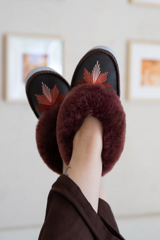 Cranberry Sheepers Sheepskin Slippers