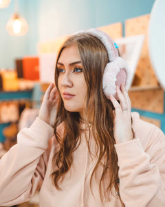 Pink sheepskin ear muffs*