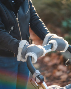 Grey Sheepskin Pram Hand Warmer