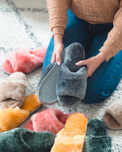 Grey spa slippers