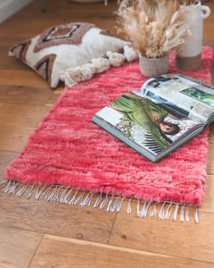 Blush Pink Woven Sheepskin Rug