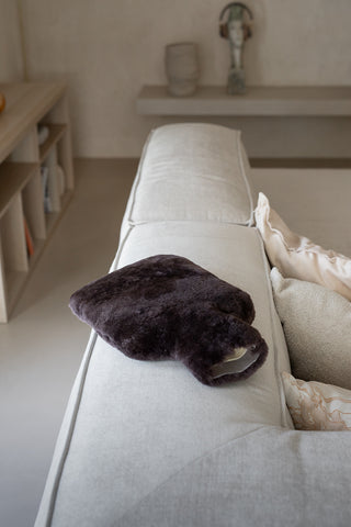 Handmade Sheepskin Hot Water Bottle Cover in Brown