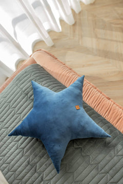 Midnight Blue Star Pillow
