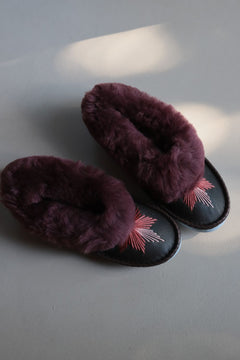 Cranberry Sheepers Sheepskin Slippers