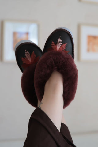 Cranberry Sheepers Sheepskin Slippers