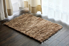 Beige Woven Sheepskin Rug