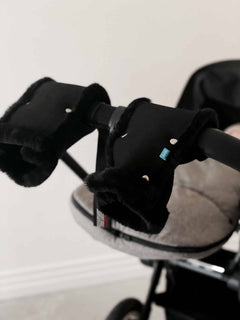 Black Sheepskin Pram Hand Warmer