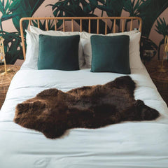 Chocolate Long Hair British Sheepskin Rug - Large 120x60cm - Luxurious Soft Wool