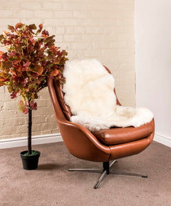 White Long Hair British Sheepskin Rug - Large 120x60cm - Luxurious Soft Wool