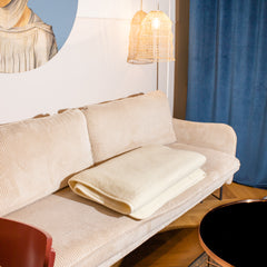 Cream shearling blanket soft touch throw 200cm x 160cm