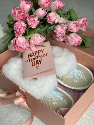 Elsa Sheepers slippers mother's Day box