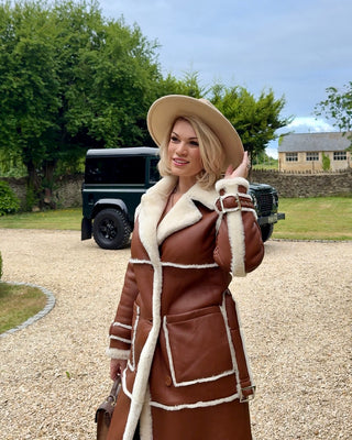 Camel & Cream Sheepskin Coat