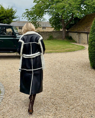 Black and white Sheepskin Coat – Timeless Elegance and Warmth