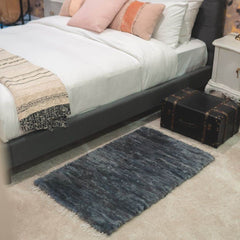 Grey Woven Sheepskin Rug