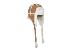 Children’s chestnut tie sheepskin hat